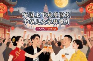 举国上下欢度国庆,中华儿女举杯邀月